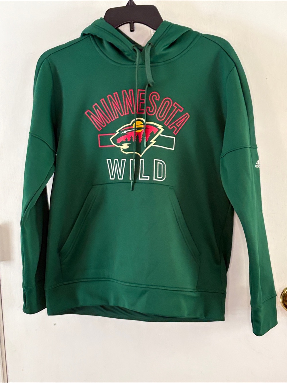 NHL Adidas Minnesota Wild dark green hoodie team logo Size Medium
